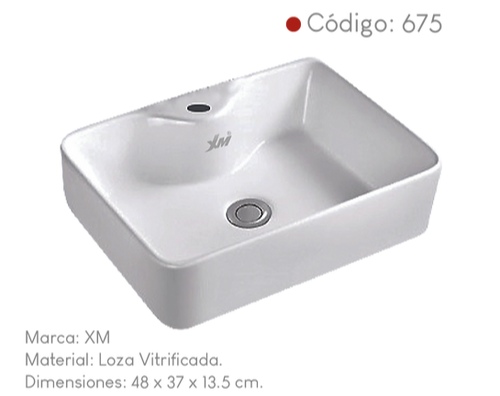 Ovalin de loza blanca encimera 675 XM